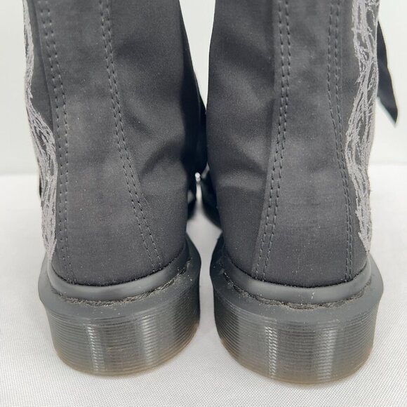 Dr. Martens Pascal Vegan Black Embroidered Grunge Style Combat Boots Size 6 - Picture 5 of 10